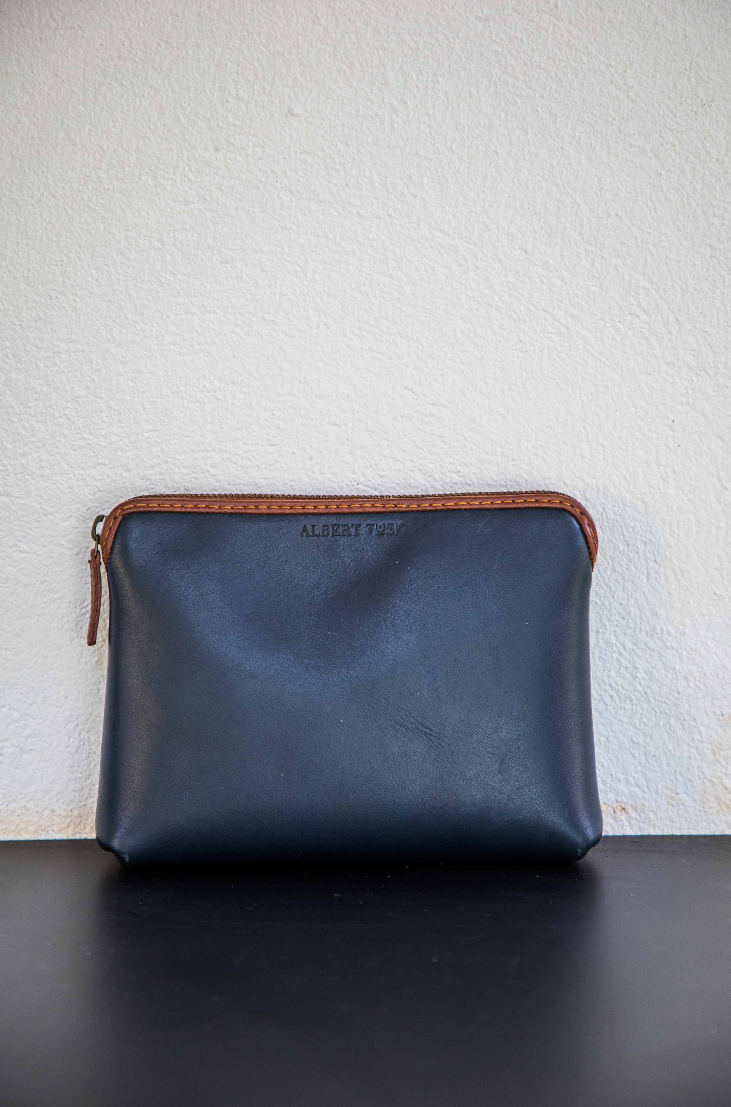 Blue Leather Pouch