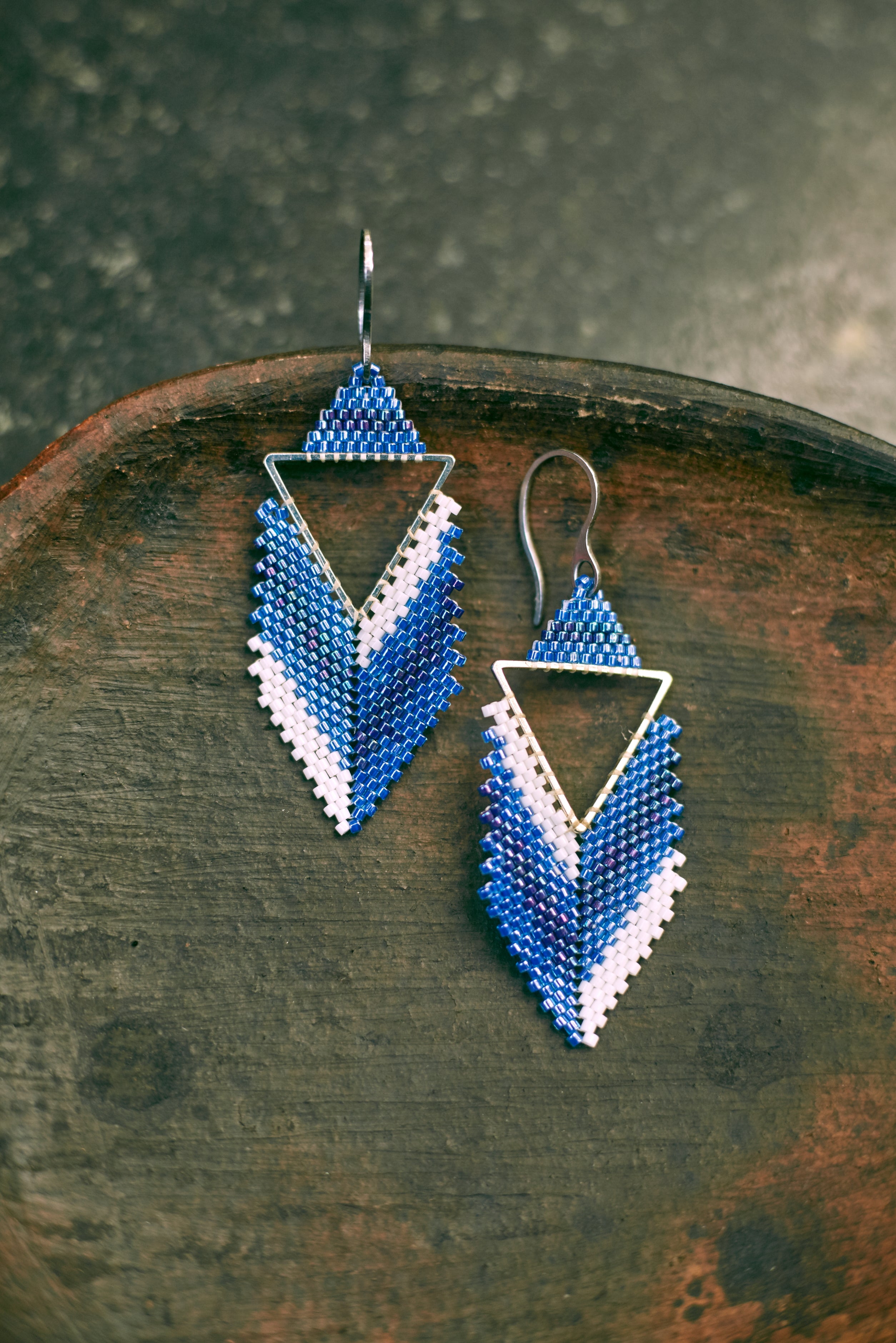 Blue Arrow Earrings